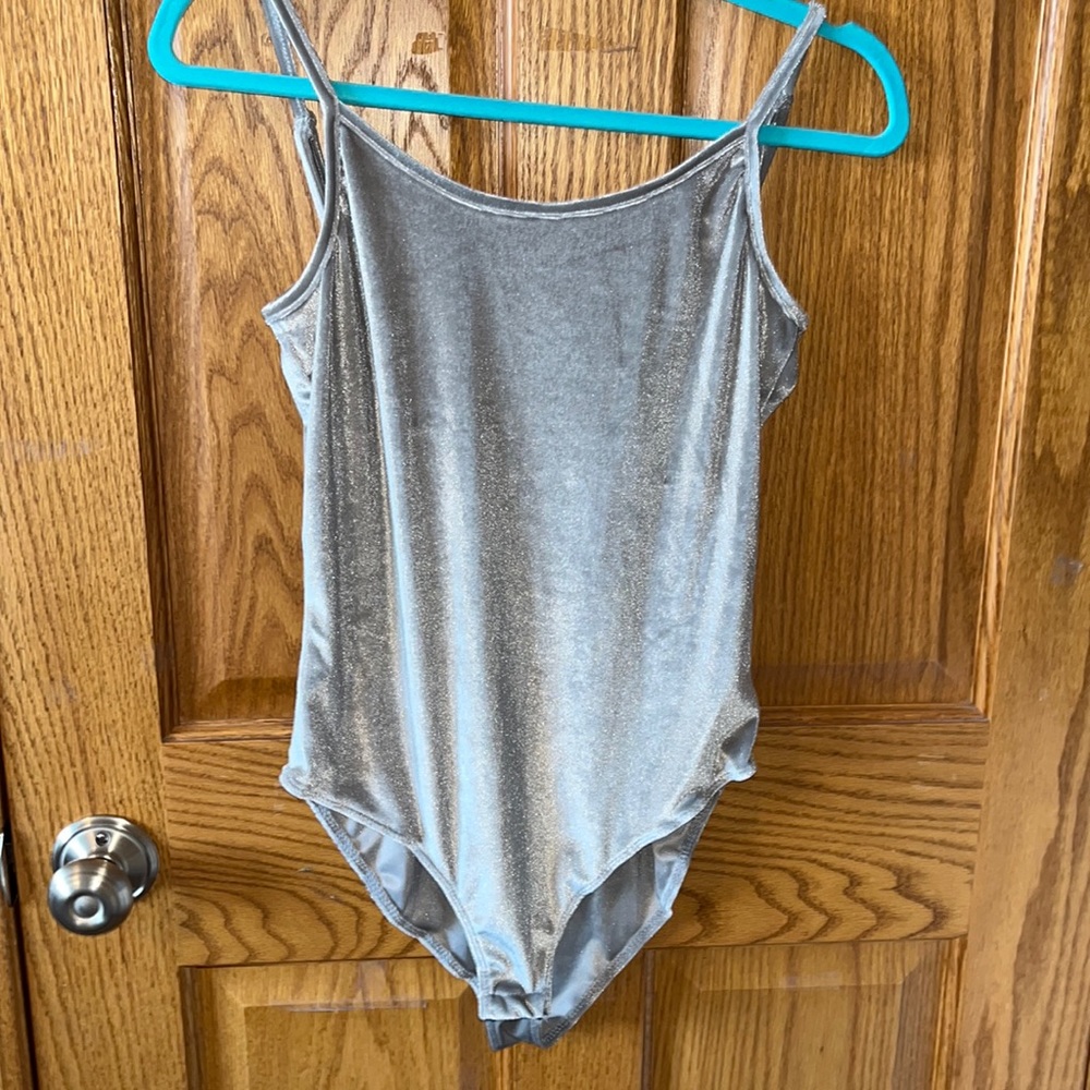 Silver velvet bodysuit